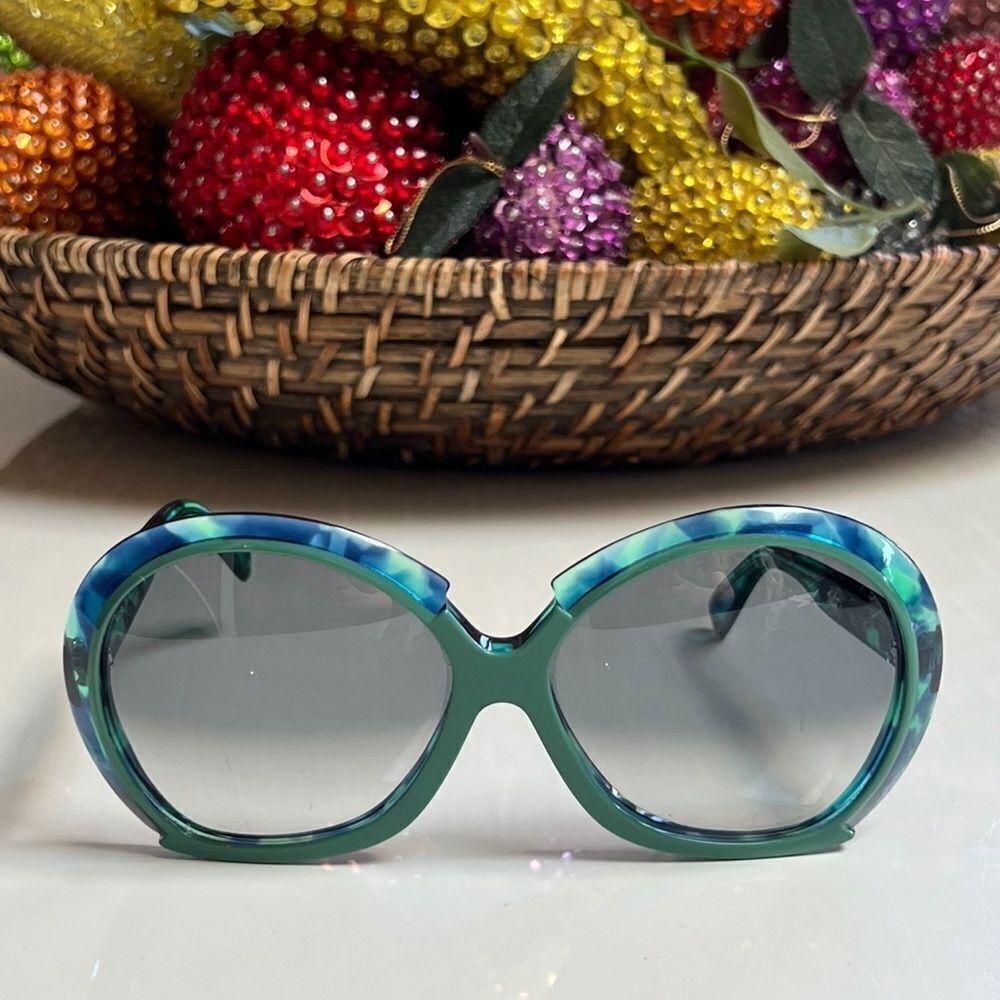 Rare True Vintage 1983 Oversized Teal Silhouette 585 Sunglasses